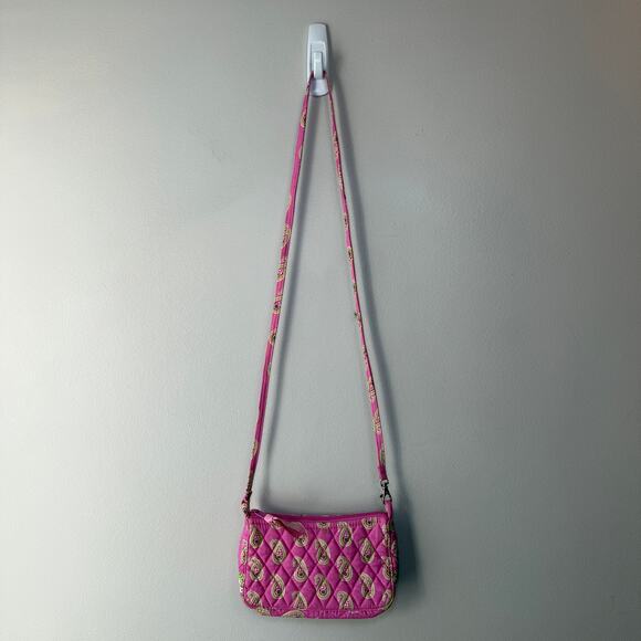 Vera Bradley Bermuda Pink Paisley Print Amy Crossbody Bag Purse - Picture 2 of 7